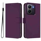 For vivo Y36 5G Global / Y36 4G Global Skin Feel Solid Color Leather Phone Case with Lanyard(Violet) - 2