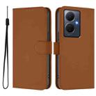 For vivo Y78 5G Global / V29 Lite Skin Feel Solid Color Leather Phone Case with Lanyard(Brown) - 2