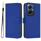 For vivo Y78 5G Global / V29 Lite Skin Feel Solid Color Leather Phone Case with Lanyard(Dark Blue) - 2