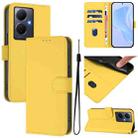 For vivo Y78 5G Global / V29 Lite Skin Feel Solid Color Leather Phone Case with Lanyard(Lemon Yellow) - 1