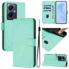 For vivo Y78 5G Global / V29 Lite Skin Feel Solid Color Leather Phone Case with Lanyard(Mint Green) - 1