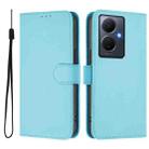 For vivo Y78 5G Global / V29 Lite Skin Feel Solid Color Leather Phone Case with Lanyard(Sky Blue) - 2