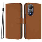 For vivo Y100 5G Global Skin Feel Solid Color Leather Phone Case with Lanyard(Brown) - 2