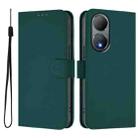 For vivo Y100 5G Global Skin Feel Solid Color Leather Phone Case with Lanyard(Dark Green) - 2