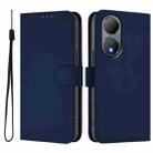 For vivo Y100 5G Global Skin Feel Solid Color Leather Phone Case with Lanyard(Navy Blue) - 2