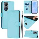 For vivo Y100 5G Global Skin Feel Solid Color Leather Phone Case with Lanyard(Sky Blue) - 1