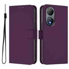 For vivo Y100 5G Global Skin Feel Solid Color Leather Phone Case with Lanyard(Violet) - 2