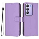 For vivo Y100 5G IDN / V40 SE 5G Skin Feel Solid Color Leather Phone Case with Lanyard(Lavender Purple) - 2