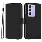 For vivo Y100 5G IDN / V40 SE 5G Skin Feel Solid Color Leather Phone Case with Lanyard(Black) - 2