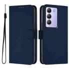 For vivo Y100 5G IDN / V40 SE 5G Skin Feel Solid Color Leather Phone Case with Lanyard(Navy Blue) - 2