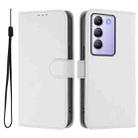 For vivo Y100 5G IDN / V40 SE 5G Skin Feel Solid Color Leather Phone Case with Lanyard(White) - 2