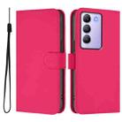 For vivo Y100 5G IDN / V40 SE 5G Skin Feel Solid Color Leather Phone Case with Lanyard(Rose Red) - 2