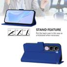 For vivo V40 Lite 5G IDN Skin Feel Solid Color Leather Phone Case with Lanyard(Dark Blue) - 3
