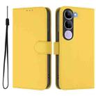 For vivo V40 Lite 5G IDN Skin Feel Solid Color Leather Phone Case with Lanyard(Lemon Yellow) - 2