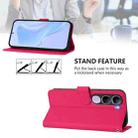 For vivo V40 Lite 5G IDN Skin Feel Solid Color Leather Phone Case with Lanyard(Rose Red) - 3