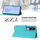 For vivo V40 Lite 5G IDN Skin Feel Solid Color Leather Phone Case with Lanyard(Lake Blue) - 3