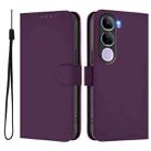 For vivo V40 Lite 5G IDN Skin Feel Solid Color Leather Phone Case with Lanyard(Violet) - 2