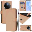 For vivo Y300 Pro Skin Feel Solid Color Leather Phone Case with Lanyard(Nude) - 1