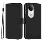 For vivo S20 Skin Feel Solid Color Leather Phone Case with Lanyard(Black) - 2