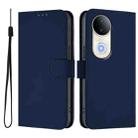 For vivo S20 Skin Feel Solid Color Leather Phone Case with Lanyard(Navy Blue) - 2
