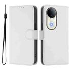 For vivo S20 Skin Feel Solid Color Leather Phone Case with Lanyard(White) - 2