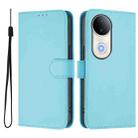 For vivo S20 Skin Feel Solid Color Leather Phone Case with Lanyard(Sky Blue) - 2