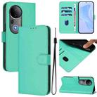 For vivo S20 Pro Skin Feel Solid Color Leather Phone Case with Lanyard(Green) - 1