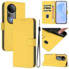 For vivo S20 Pro Skin Feel Solid Color Leather Phone Case with Lanyard(Lemon Yellow) - 1