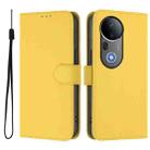 For vivo S20 Pro Skin Feel Solid Color Leather Phone Case with Lanyard(Lemon Yellow) - 2