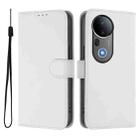 For vivo S20 Pro Skin Feel Solid Color Leather Phone Case with Lanyard(White) - 2
