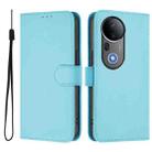 For vivo S20 Pro Skin Feel Solid Color Leather Phone Case with Lanyard(Sky Blue) - 2