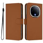 For vivo Y300 Skin Feel Solid Color Leather Phone Case with Lanyard(Brown) - 2