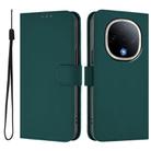 For vivo Y300 Skin Feel Solid Color Leather Phone Case with Lanyard(Dark Green) - 2
