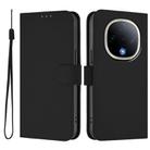 For vivo Y300 Skin Feel Solid Color Leather Phone Case with Lanyard(Black) - 2