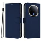 For vivo Y300 Skin Feel Solid Color Leather Phone Case with Lanyard(Navy Blue) - 2