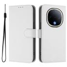 For vivo Y300 Skin Feel Solid Color Leather Phone Case with Lanyard(White) - 2
