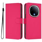 For vivo Y300 Skin Feel Solid Color Leather Phone Case with Lanyard(Rose Red) - 2