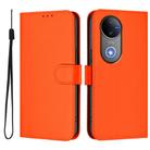 For vivo V50 Global Skin Feel Solid Color Leather Phone Case with Lanyard(Orange) - 2