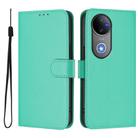 For vivo V50 Global Skin Feel Solid Color Leather Phone Case with Lanyard(Green) - 2