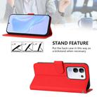 For vivo Y29 4G Global Skin Feel Solid Color Leather Phone Case with Lanyard(Red) - 3