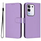 For vivo Y29 4G Global Skin Feel Solid Color Leather Phone Case with Lanyard(Lavender Purple) - 2