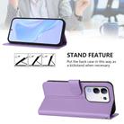 For vivo Y29 4G Global Skin Feel Solid Color Leather Phone Case with Lanyard(Lavender Purple) - 3