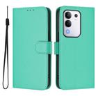 For vivo Y29 4G Global Skin Feel Solid Color Leather Phone Case with Lanyard(Green) - 2