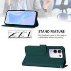 For vivo Y29 4G Global Skin Feel Solid Color Leather Phone Case with Lanyard(Dark Green) - 3