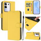 For vivo Y29 4G Global Skin Feel Solid Color Leather Phone Case with Lanyard(Lemon Yellow) - 1