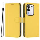 For vivo Y29 4G Global Skin Feel Solid Color Leather Phone Case with Lanyard(Lemon Yellow) - 2