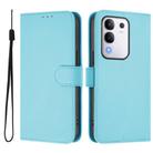 For vivo Y29 4G Global Skin Feel Solid Color Leather Phone Case with Lanyard(Sky Blue) - 2
