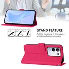 For vivo Y29 4G Global Skin Feel Solid Color Leather Phone Case with Lanyard(Rose Red) - 3