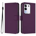 For vivo Y29 4G Global Skin Feel Solid Color Leather Phone Case with Lanyard(Violet) - 2