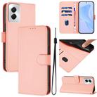 For vivo Y29S 5G / Y04 4G Global Skin Feel Solid Color Leather Phone Case with Lanyard(Pink) - 1